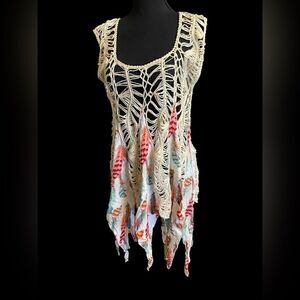 Distressed Cut Out Swim Cover Up NEGS Botique Medium